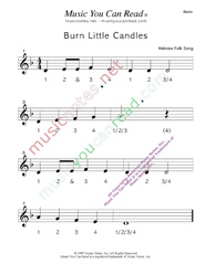Click to enlarge: "Burn Little Candles" Beats Format