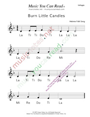 Click to Enlarge: "Burn Little Candles" Solfeggio Format