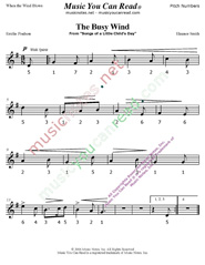 Click to Enlarge: "The Busy Wind" Pitch Number Format