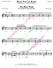 Click to Enlarge: "The Busy Wind" Rhythm Format