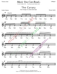 Click to Enlarge: "The Canary" Solfeggio Format