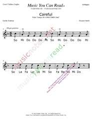 Click to Enlarge: "Careful" Solfeggio Format