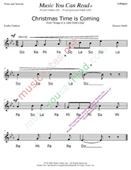 Click to Enlarge: "Christmas Time is Coming" Solfeggio Format