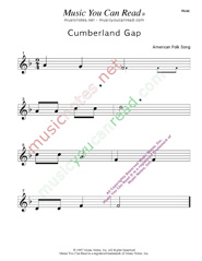 "Cumberland Gap" Music Format