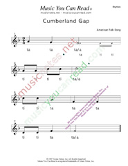 Click to Enlarge: "Cumberland Gap" Rhythm Format