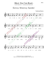 Click to enlarge: "Eency Weency Spider" Beats Format