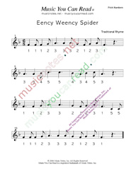 Click to Enlarge: "Eency Weency Spider" Pitch Number Format