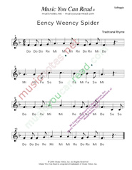 Click to Enlarge: "Eency Weency Spider" Solfeggio Format