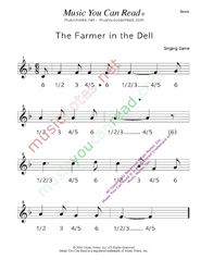 Click to enlarge: "The Farmer in the Dell" Beats Format