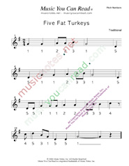 Click to Enlarge: "Five Fat Turkeys" Pitch Number Format