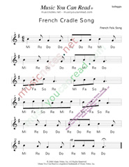 Click to Enlarge: "French Cradle Song" Solfeggio Format