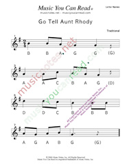 Click to Enlarge: "Go Tell Aunt Rhody" Letter Names Format