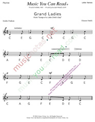 Click to Enlarge: "Grand Ladies" Letter Names Format