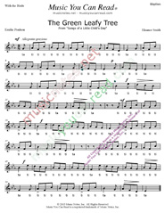 Click to Enlarge: "The Green Leafy Tree" Rhythm Format