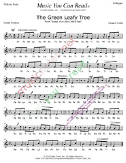 Click to Enlarge: "The Green Leafy Tree" Solfeggio Format