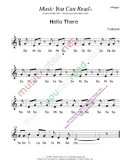 Click to Enlarge: "Hello, There" Solfeggio Format