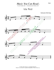 "Ida Red" Music Format