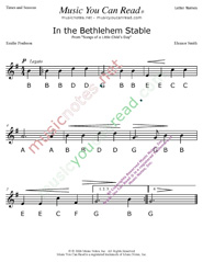 Click to Enlarge: "In the Bethlehem Stable" Letter Names Format