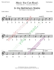 Click to Enlarge: "In the Bethlehem Stable" Pitch Number Format