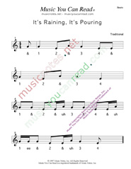 Click to enlarge: "It's Raining, It's Pouring" Beats Format