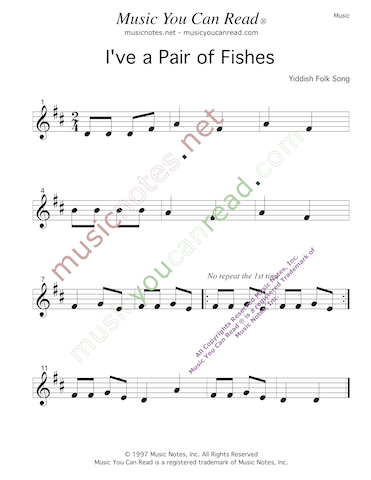 "Down by the Bay" Music Format