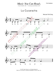 Click to Enlarge: "La Cucaracha" Pitch Number Format