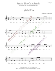 Click to Enlarge: "Lightly Row" Solfeggio Format