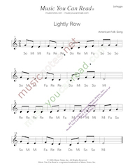 Click to Enlarge: "Lightly Row" Solfeggio Format
