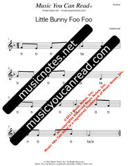 Click to Enlarge: "Little Bunny Foo Foo" Rhythm Format