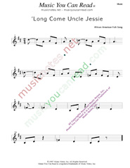 "'Long Come Uncle Jessie," Music Format