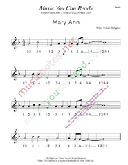 Click to enlarge: "Mary Ann" Beats Format