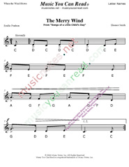 Click to Enlarge: "The Merry Wind" Letter Names Format