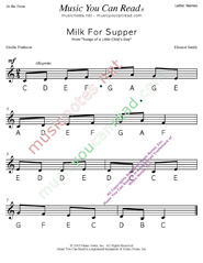 Click to Enlarge: "Milk for Supper" Letter Names Format