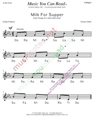Click to Enlarge: "Milk for Supper" Solfeggio Format