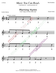 Click to Enlarge: "Morning Hymn" Pitch Number Format