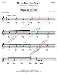 Click to Enlarge: "Morning Hymn" Solfeggio Format