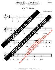 Click to Enlarge: "My Dream" Rhythm Format