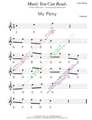Click to Enlarge: "My Pony" Letter Names Format