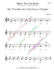 Click to Enlarge: "My Thumbs Are Starting to Wiggle" Rhythm Format