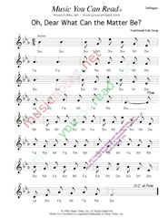 Click to Enlarge: "Oh, Dear What Can the Matter Be?" Solfeggio Format