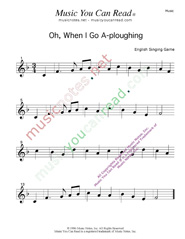 "Oh When I Go A-Ploughing" Music Format