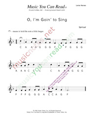 Click to Enlarge: "O, I'm Goin' to Sing" Letter Names Format