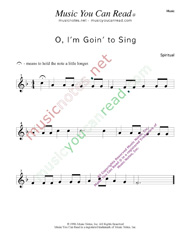"O, I'm Goin' to Sing" Music Format