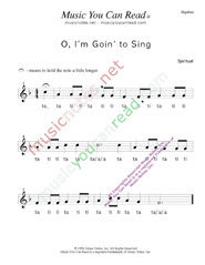 Click to Enlarge: "O, I'm Goin' to Sing" Rhythm Format