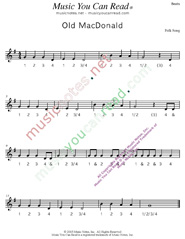 Click to enlarge: "Old MacDonald" Beats Format