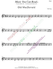 "Old MacDonald" Music Format