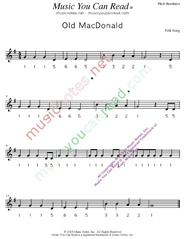 Click to Enlarge: "Old MacDonald" Pitch Number Format