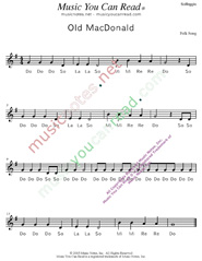 Click to Enlarge: "Old MacDonald" Solfeggio Format