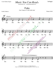 Click to Enlarge: "Polite" Solfeggio Format