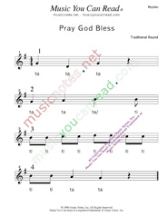 Click to Enlarge: "Pray God Bless" Rhythm Format